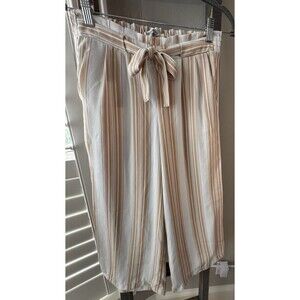 Harmony & Havoc Women’s Pant Size 7  Pull On Pant Tan and White